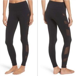 Alo Black Mesh Leggings Side XS Full Length Block